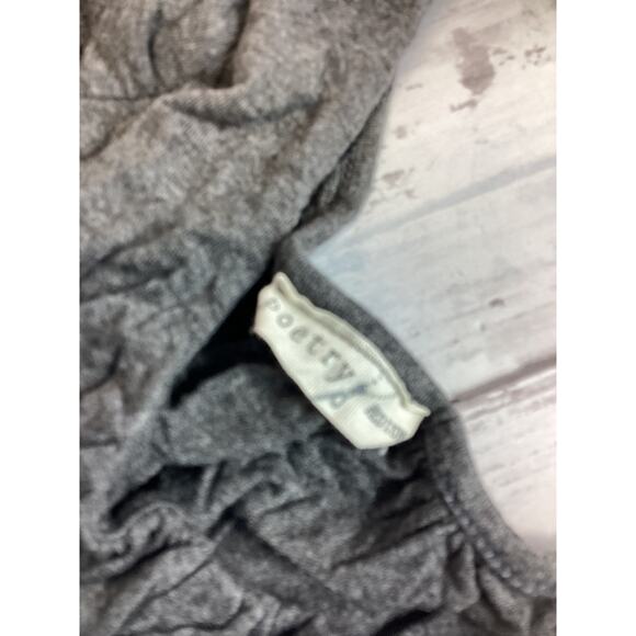 Poetry Women's Dark Blue Gray Elastic Waist Scoop Neck Ruffle Dress Size Short - Picture 4 of 4